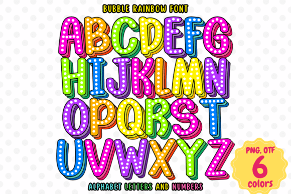 Bubble Rainbow: A Playful Color Fonts Choice for Digital Sellers