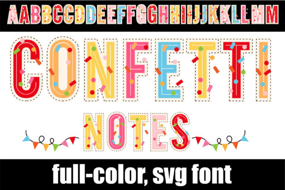 Confetti Notes: A Vibrant Color Fonts Choice for Local Business Branding