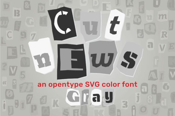Cut News Gray: A Color Fonts Display Font for Modern Sellers