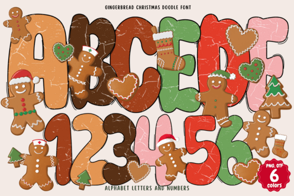 Gingerbread Christmas Doodle Fonts: Color Fonts for Cozy Holiday Crafting