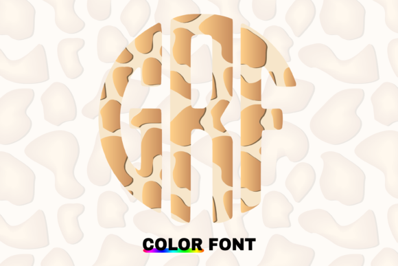 Giraffe Circle: A Playful Color Fonts Monogram for Creative Sellers
