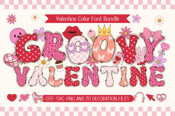 Groovy Valentine: A Playful Color Fonts Choice for Digital Sellers