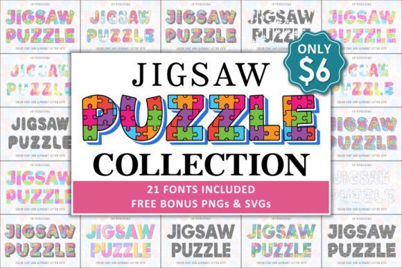 Jigsaw Puzzle Collection Fonts: Color Fonts for Playful Digital Products