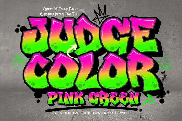 Judge Color Pink Green: A Bold Color Fonts Choice