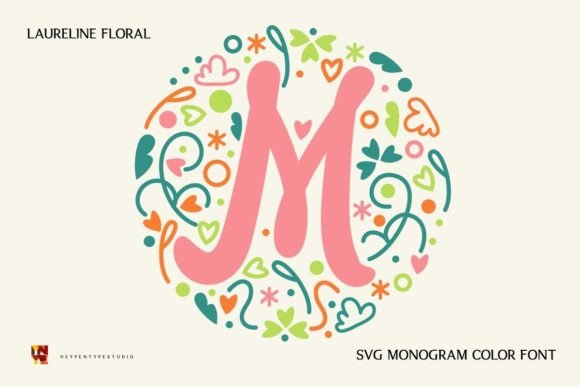 Laureline Floral Monogram: A Soft & Fancy Color Fonts Pick