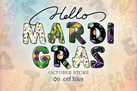 Mardi Gras Alphabet: A Vibrant Color Fonts Choice