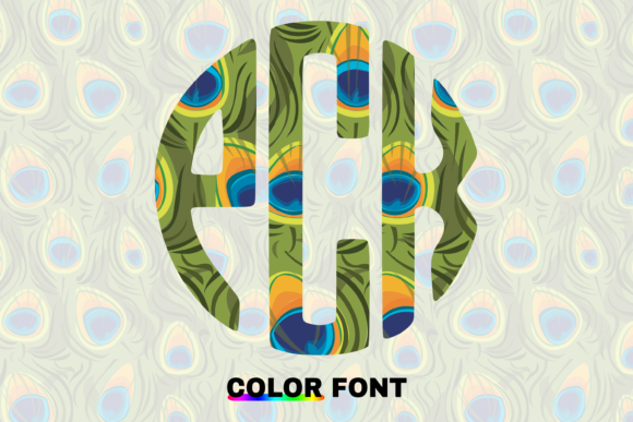 Peacock Circle: A Playful Color Fonts Monogram for Digital Sellers