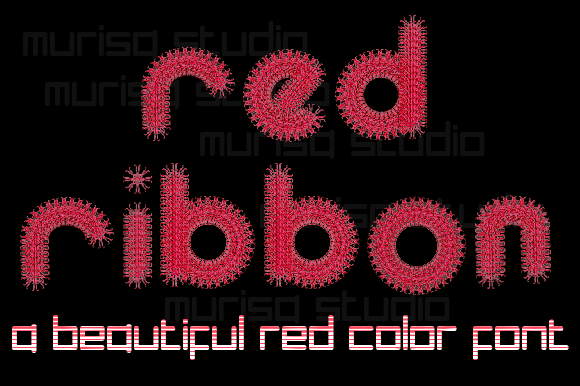 Red Ribbon: A Vibrant Color Fonts Choice