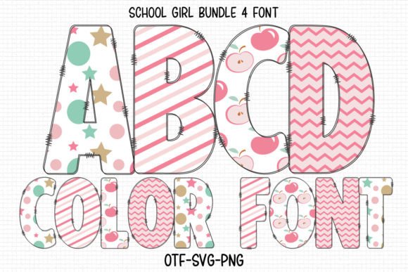 School Girl: A Playful, Chunky Color Font for Real Embroidery Projects