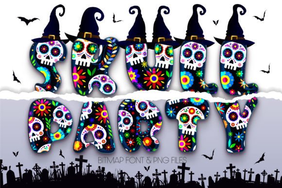 Skull Party: A Playful Color Fonts Choice