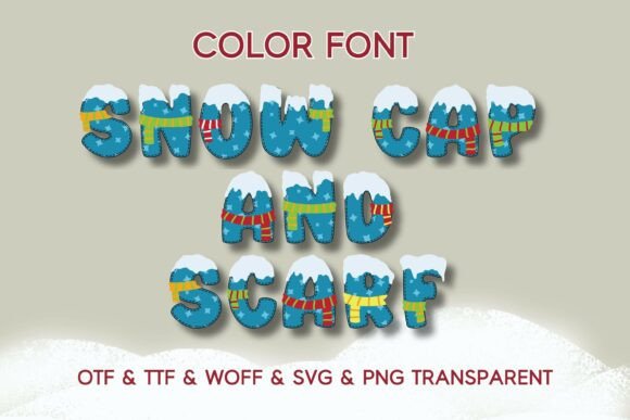 Snow Cap and Scarf: A Festive Color Fonts Asset for Seasonal Branding