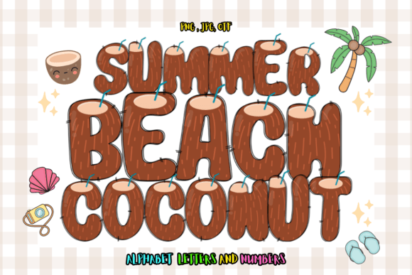 Summer Beach Coconut Color Fonts