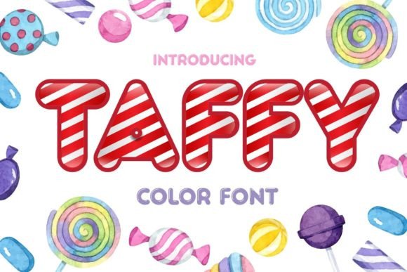 Taffy: A Bright, Cute Color Fonts Asset